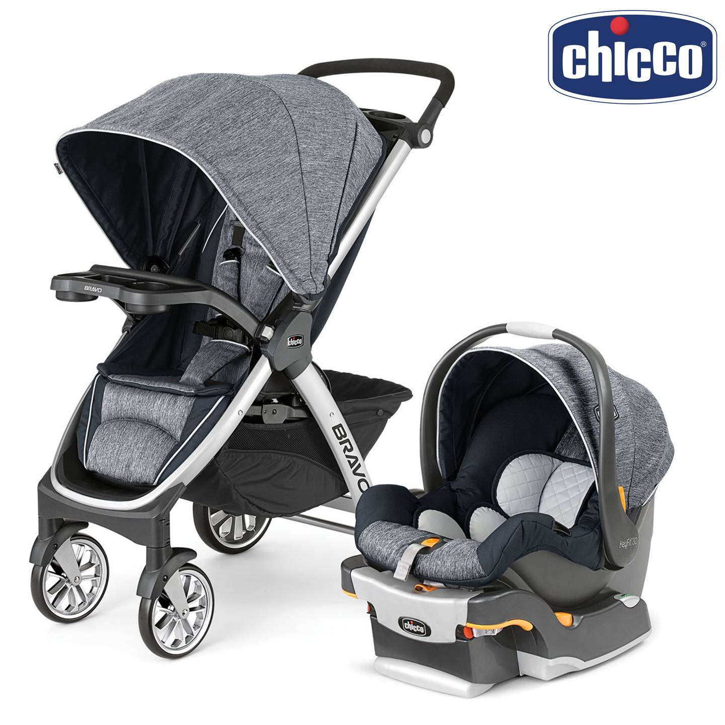 รถเข็นเด็ก Chicco รถเข็นเซ็ต Bravo Travel System W Tray