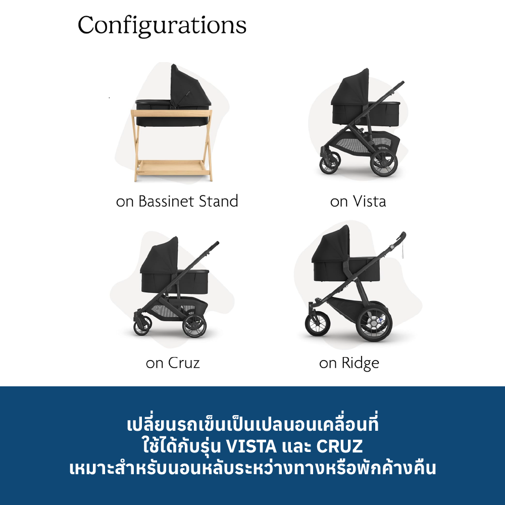 3 UPPABABY BASSINET - GREYSON - CHARCOAL MÉLANGE