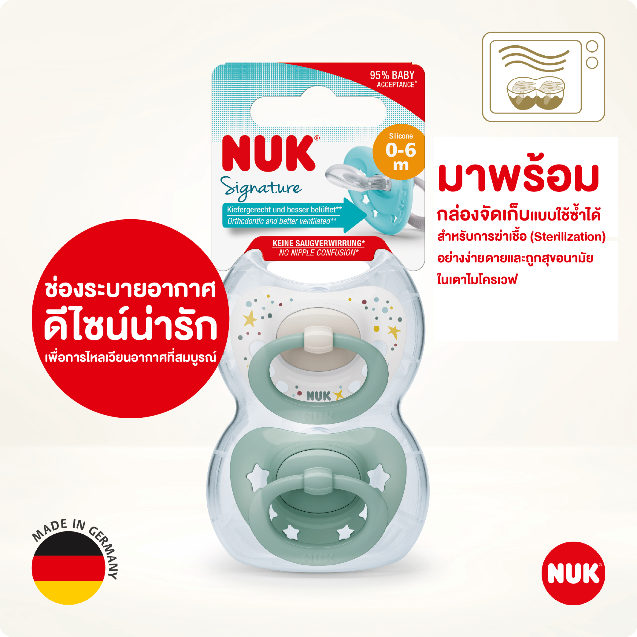 NUK PACIFIER SIGNATURE SI1 2PCS-04