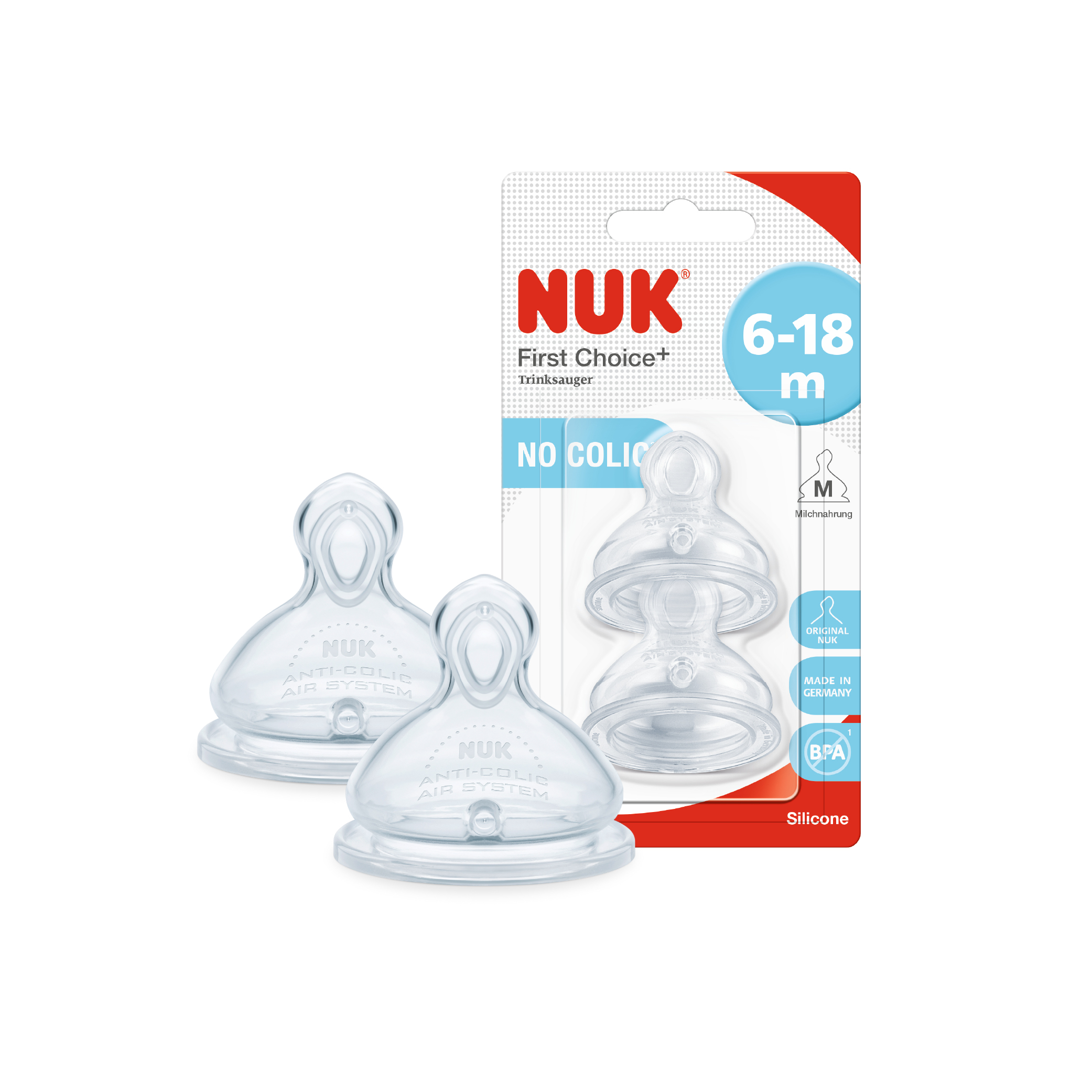 + NUK PREMIUM CHOICE SILICONE TEAT M 6-18M