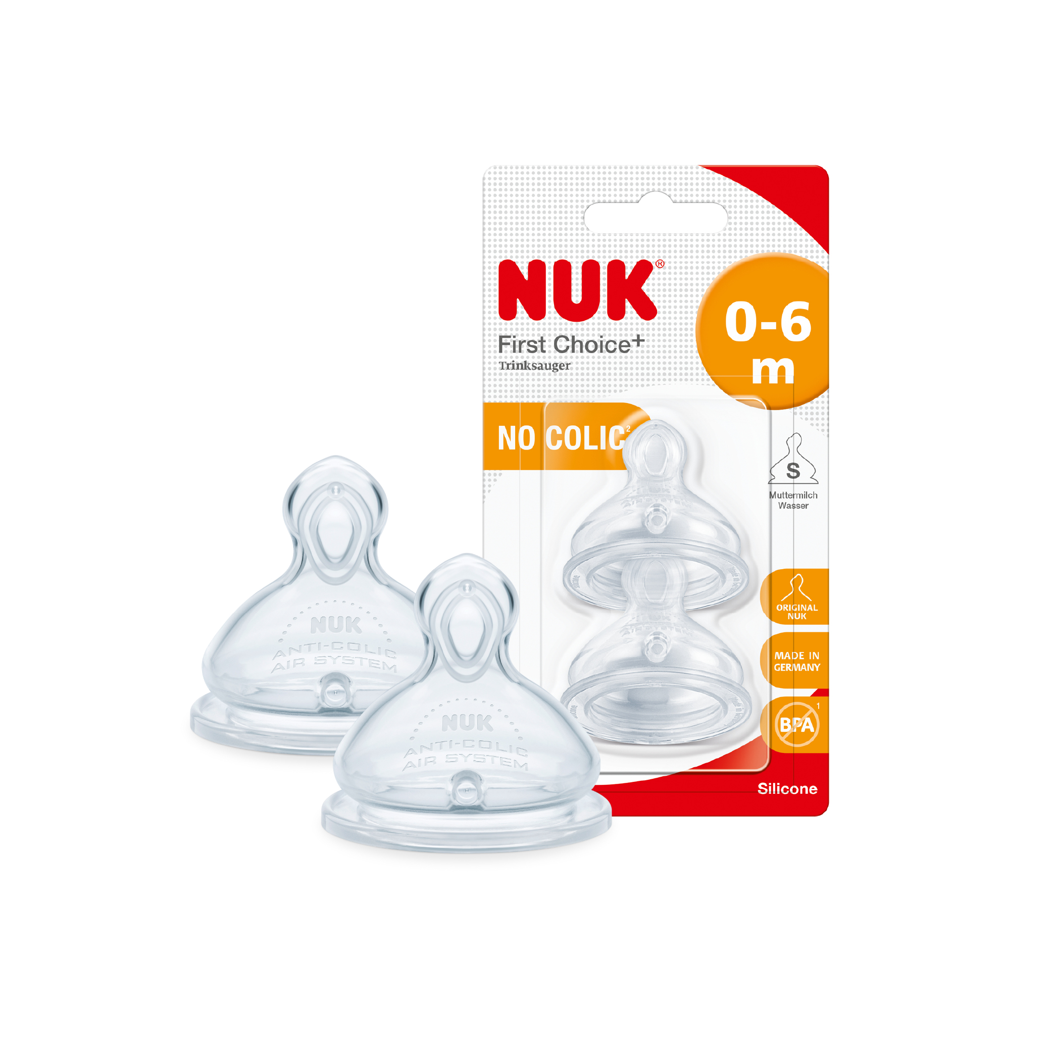 + NUK PREMIUM CHOICE SILICONE TEAT S