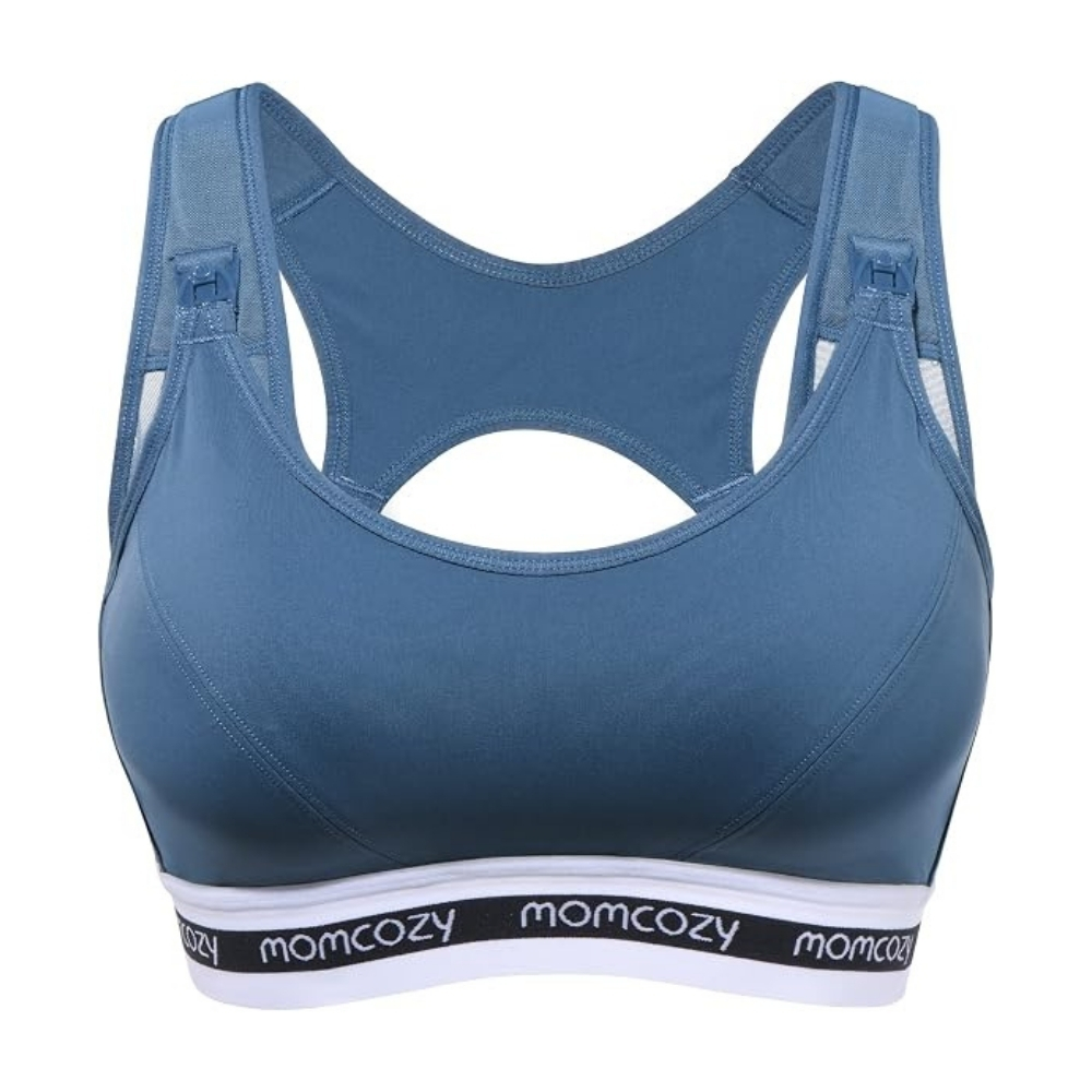 MOMCOZY ACTIVITY SPORTS BRA - BLUE L สปอร์ตบรา สำหรับคุณแม่ตั้งครรภ์ หลังคลอด และให้นมบุตร