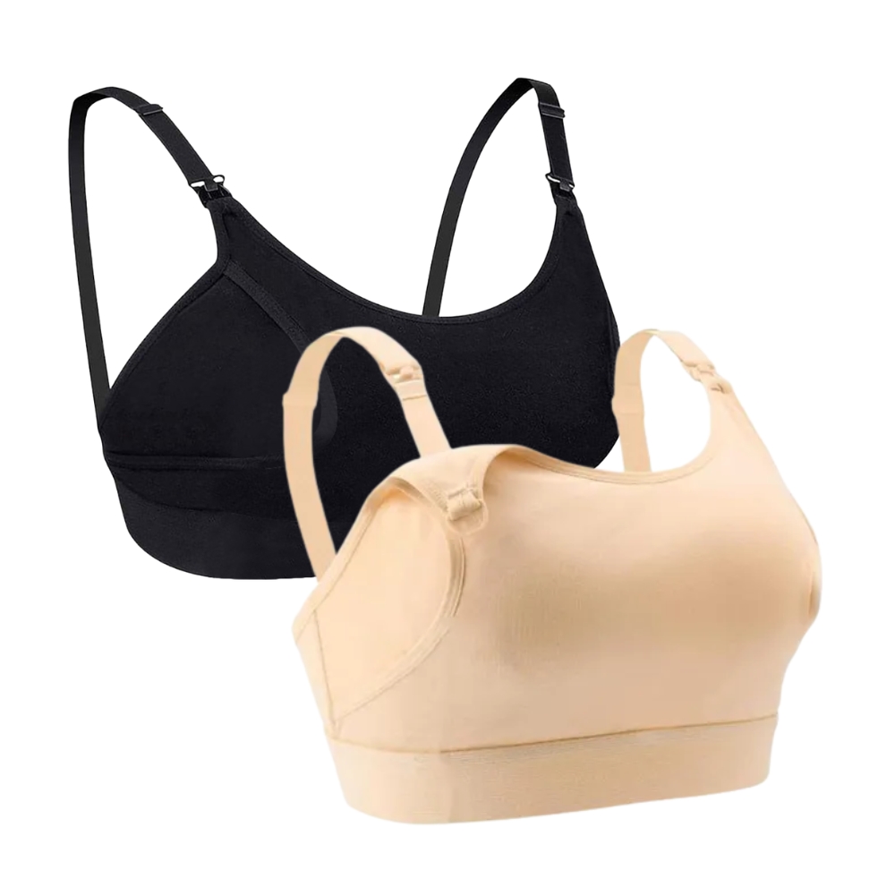 MOMCOZY PUMPING BRA - BEIGE L บราปั๊มนมแบบ Hands-Free สำหรับคุณแม่ให้นมบุตร
