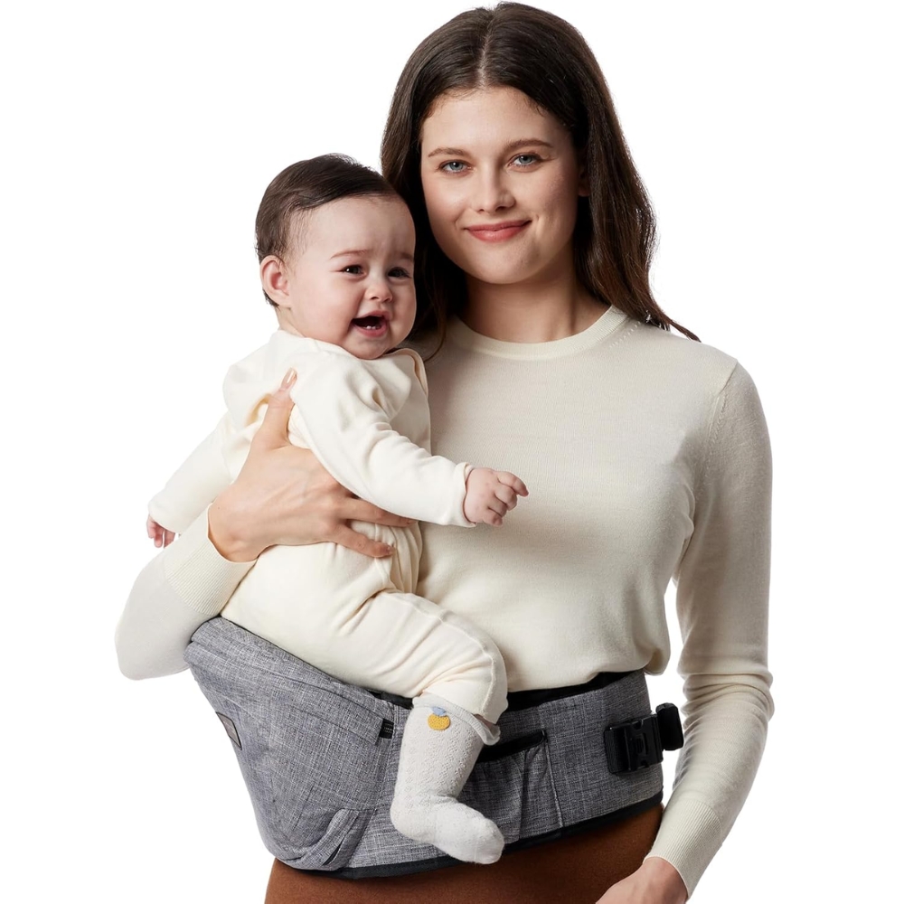 MOMCOZY HIP SEAT BABY CARRIER - GREY เป้อุ้มเด็กมีที่นั่ง