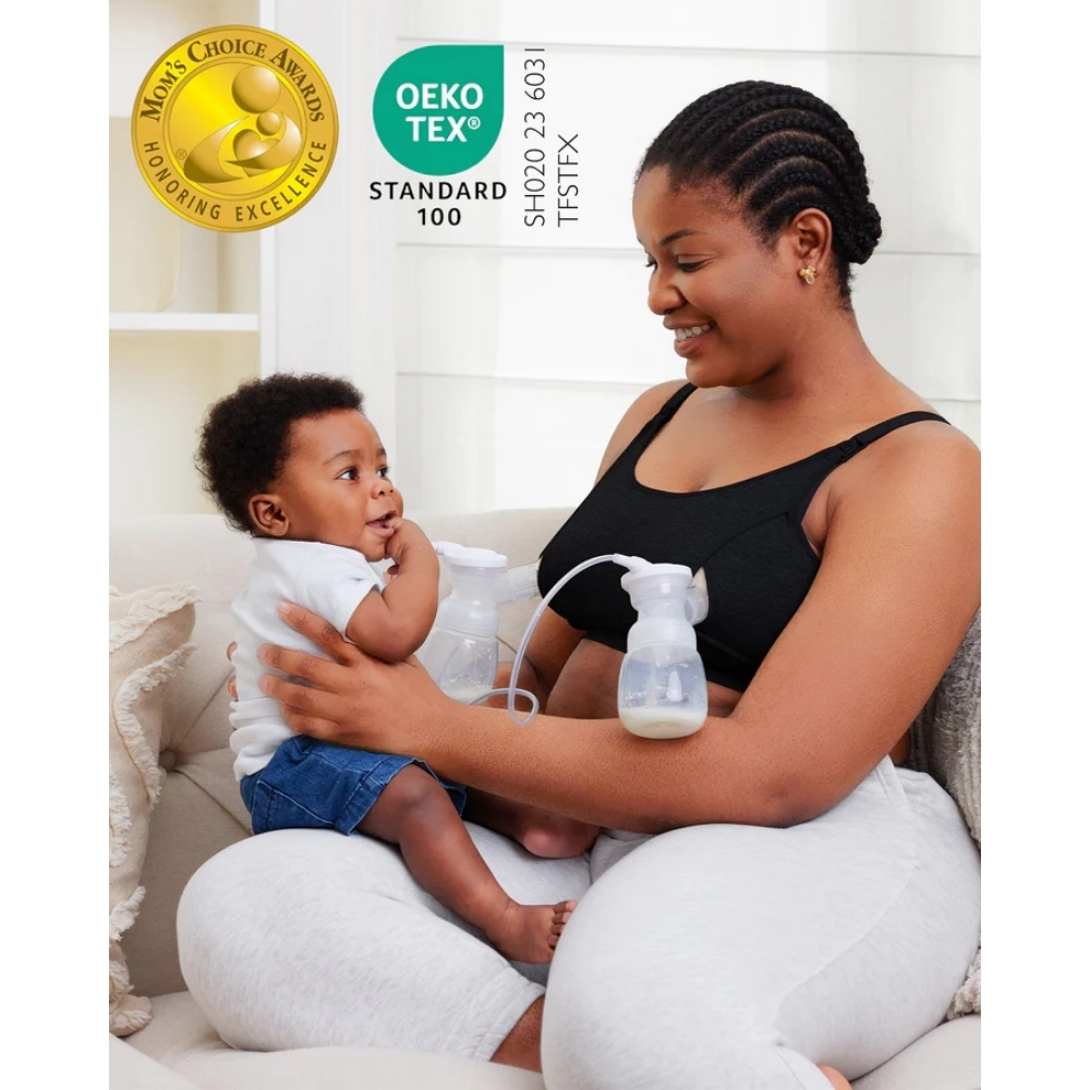 MOMCOZY PUMPING BRA - BEIGE L บราปั๊มนมแบบ Hands-Free สำหรับคุณแม่ให้นมบุตร - Image 4