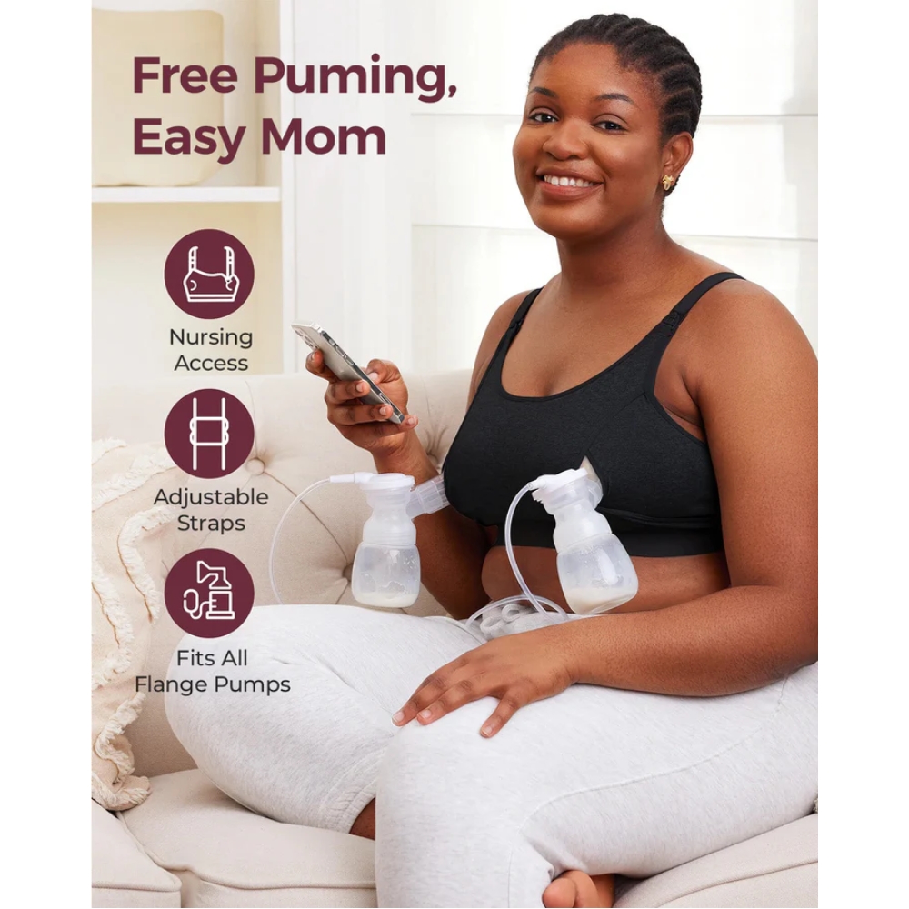 MOMCOZY PUMPING BRA - BEIGE L บราปั๊มนมแบบ Hands-Free สำหรับคุณแม่ให้นมบุตร - Image 5