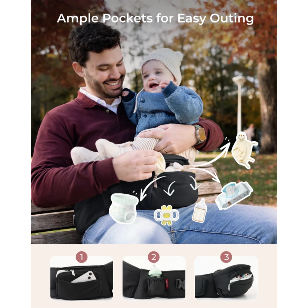 MOMCOZY 2 IN 1 ERGONOMIC HIP SEAT BABY CARRIER เป้อุ้มเด็กมีที่นั่ง 2-in-1 - Image 7