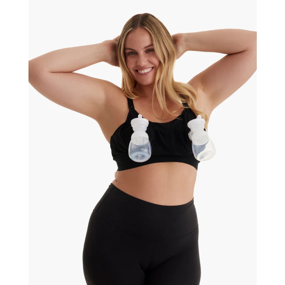 MOMCOZY PUMPING BRA - BEIGE L บราปั๊มนมแบบ Hands-Free สำหรับคุณแม่ให้นมบุตร - Image 6