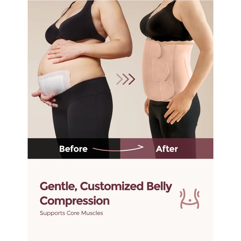 MOMCOZY ERGOWRAP POSTPARTUM BELLY WRAP - OYSTER PINK M สายรัดหน้าท้องหลังคลอด ช่วยกระชับหน้าท้อง รองรับเอว และฟื้นฟูสรีระคุณแม่หลังคลอด - Image 8