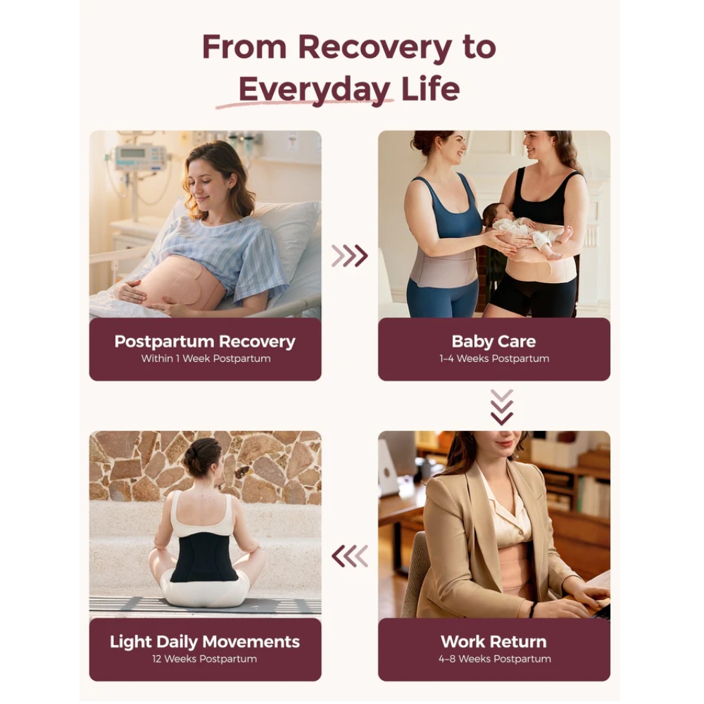 MOMCOZY ERGOWRAP POSTPARTUM BELLY WRAP - OYSTER PINK M สายรัดหน้าท้องหลังคลอด ช่วยกระชับหน้าท้อง รองรับเอว และฟื้นฟูสรีระคุณแม่หลังคลอด - Image 9