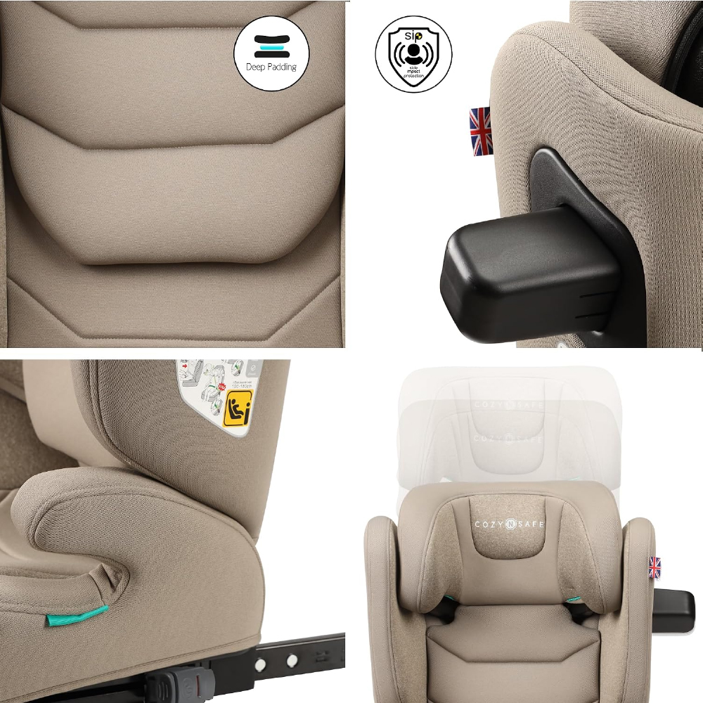 COZY N SAFE FITZROY + WITH A CUPHOLDER - ECRU คาร์ซีทมาตรฐาน R129 i-Size - Image 6