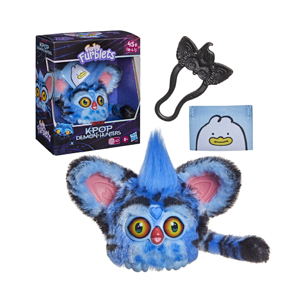 FURBY FURBLETS KPOP DEMON HUNTERS - DERPY TIGER ของเล่นขนาดพกพาพร้อมพวงกุญแจ