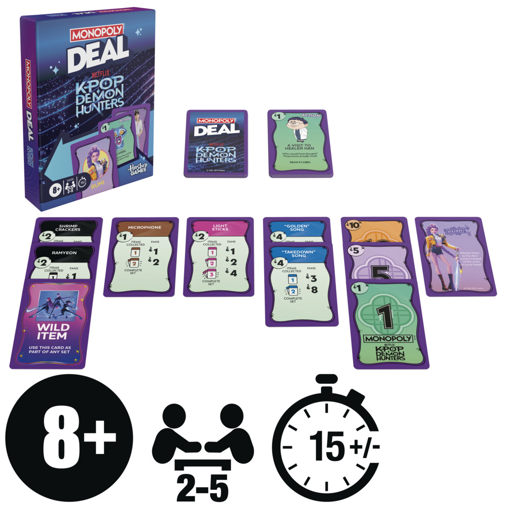 MONOPOLY DEAL KPOP DEMON HUNTERS เกมการ์ดสนุกฉบับลิขสิทธิ์แท้จากภาพยนตร์แอนิเมชัน - Image 3