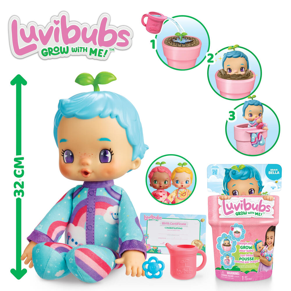 Luvibubs Doll ตุ๊กตาเด็กน้อยมหัศจรรย์ที่เติบโตจากกระถางดอกไม้ BRAVE BELLA - Image 2