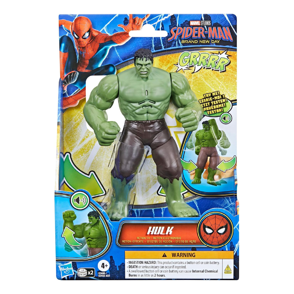 SPIDER-MAN BRAND NEW DAY ACTION FX - HULK FIGURE ฟิกเกอร์ฮัลค์ที่มาพร้อมฟังก์ชันเอฟเฟกต์เสียงการต่อสู้สุดกระหึ่ม