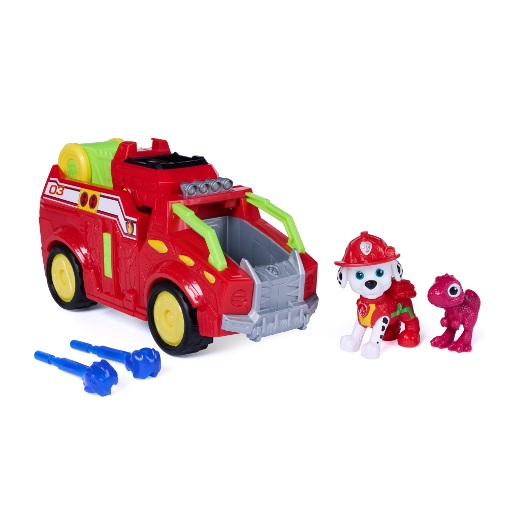 PAW PATROL THE DINO MOVIE DINO RESCUE FIRE TRUCK - MARSHALL ฟิกเกอร์รถของเล่น - Image 2