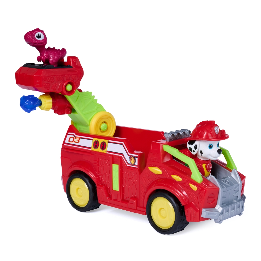 PAW PATROL THE DINO MOVIE DINO RESCUE FIRE TRUCK - MARSHALL ฟิกเกอร์รถของเล่น - Image 4