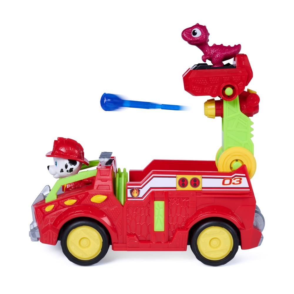 PAW PATROL THE DINO MOVIE DINO RESCUE FIRE TRUCK - MARSHALL ฟิกเกอร์รถของเล่น - Image 5