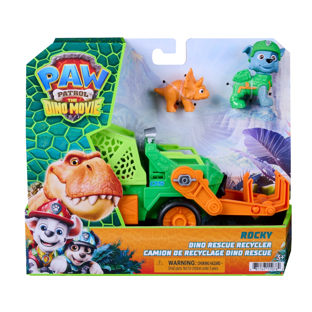 PAW PATROL THE DINO MOVIE DINO RESCUE RECYCLER - ROCKY ฟิกเกอร์รถของเล่น