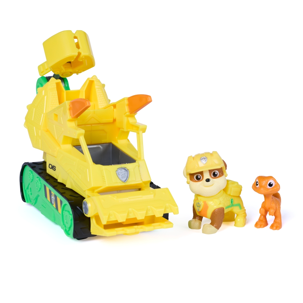 PAW PATROL THE DINO MOVIE DINO RESCUE BULLDOZER - RUBBLE ฟิกเกอร์รถของเล่น - Image 2