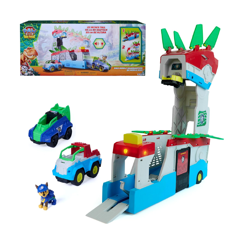 PAW PATROL THE DINO MOVIE DINO MOBILE HEADQUARTERS ชุดของเล่นรถศูนย์บัญชาการเคลื่อนที่