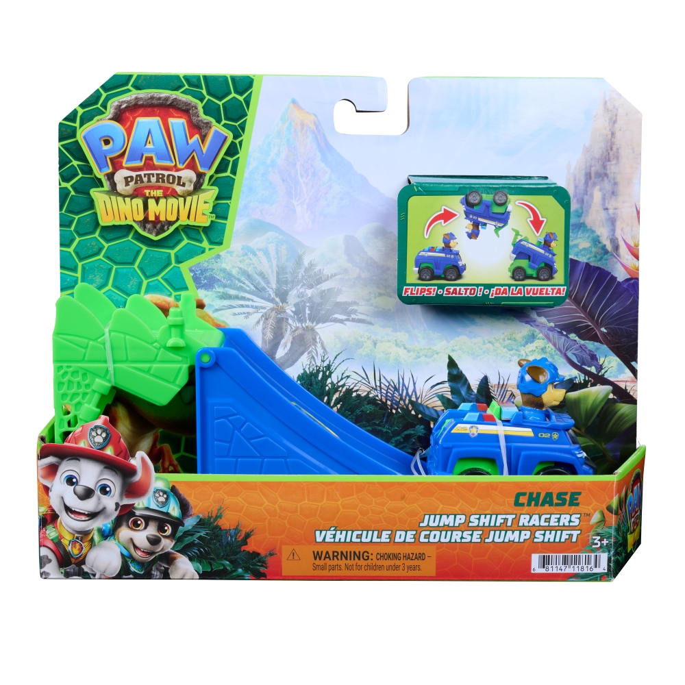 PAW PATROL THE DINO MOVIE JUMP SHIFT RACERS - CHASE ของเล่นรถฟิกเกอร์