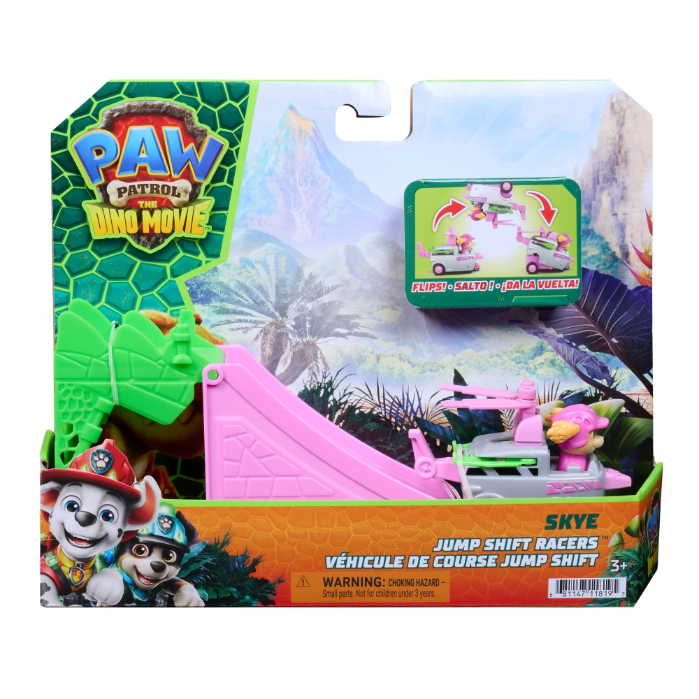 PAW PATROL THE DINO MOVIE JUMP SHIFT RACERS - SKYE ฟิกเกอร์ของเล่น