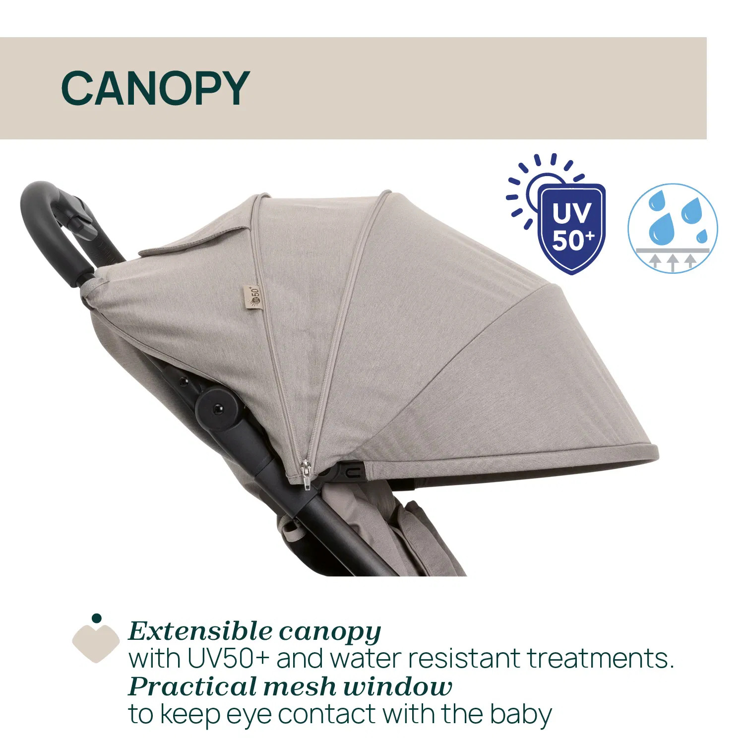 CHICCO WE 2 STROLLER - PEBBLE รถเข็นเด็กน้ำหนักเบา - Image 6