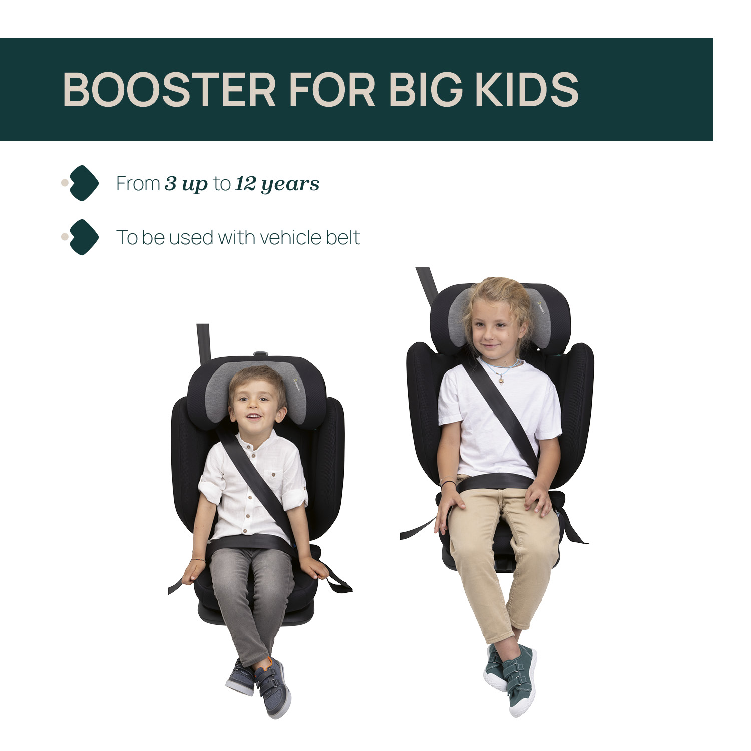 CHICCO FOLD&GO S I-SIZE BABY CAR SEAT - POSH BLACK คาร์ซีทสำหรับเด็กโตแบบมีพนักพิง - Image 2