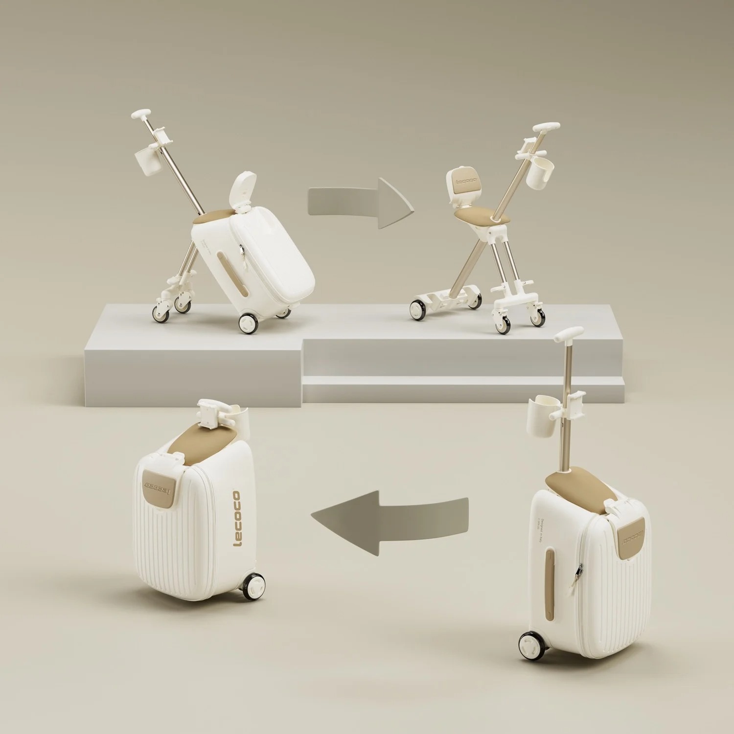LECOCO TRAVEL STROLLER C-BOX B3 - WHITE กระเป๋าเดินทางสุดอเนกประสงค์ - Image 5