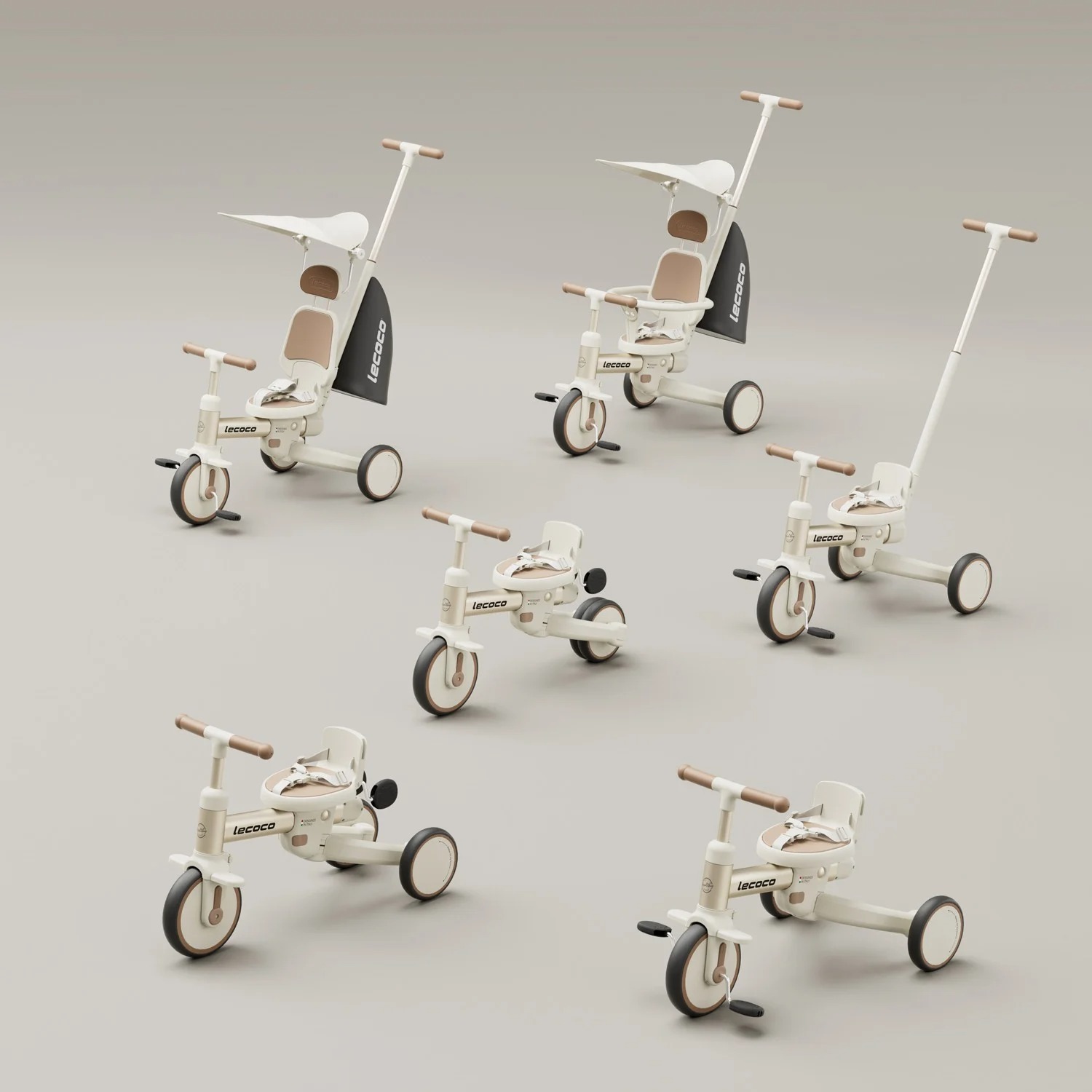 LECOCO TRICYCLE WALKER S3 MAX - WHITE รถสามล้อเด็กอเนกประสงค์ 4-in-1 - Image 4