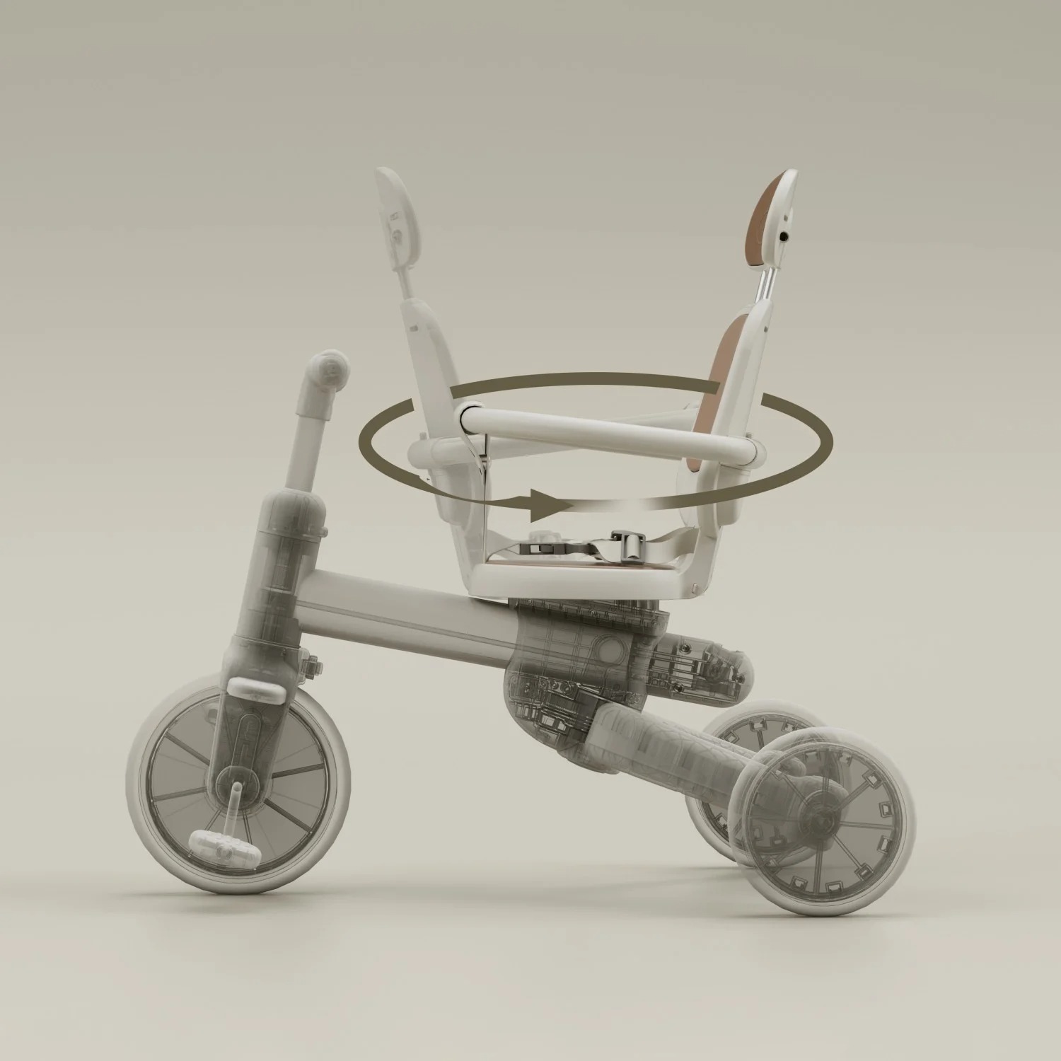 LECOCO TRICYCLE WALKER S3 MAX - WHITE รถสามล้อเด็กอเนกประสงค์ 4-in-1 - Image 8