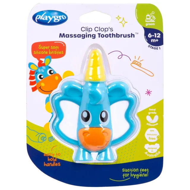PLAYGRO CLIP CLOP'S MASSAGING TOOTHBRUSH แปรงนวดเหงือกและฟันแรกเริ่ม